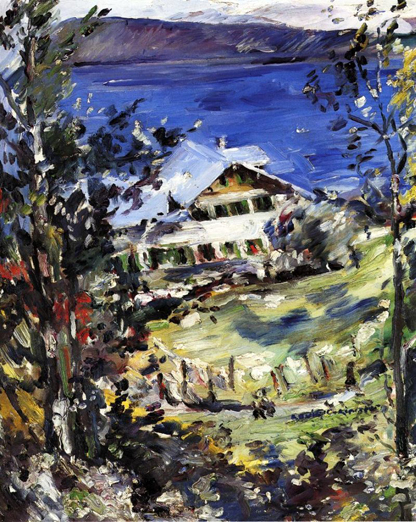 The Walchensee, Country House with Washing on the Line (1923) - Lovis Corinth Tablo