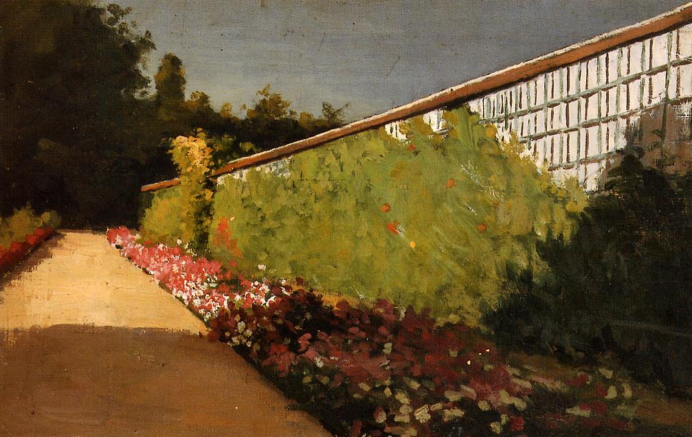 The Wall of the Kitchen Garden, Yerres (1877) - Gustave Caillebotte Tablo