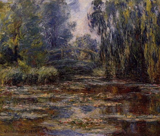 The Water Lily Pond and Bridge (1905) - Claude Monet Tablo
