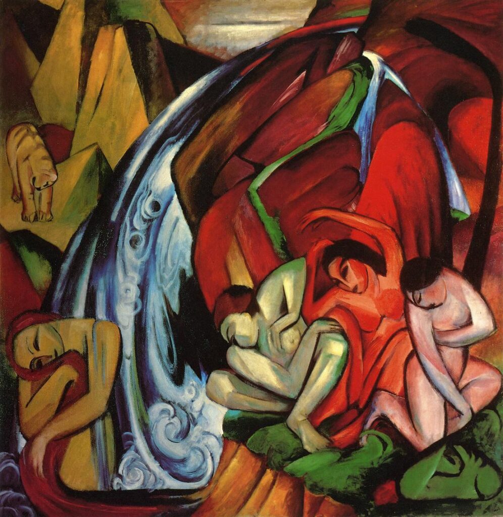 The Waterfall (1912) - Franz Marc Tablo