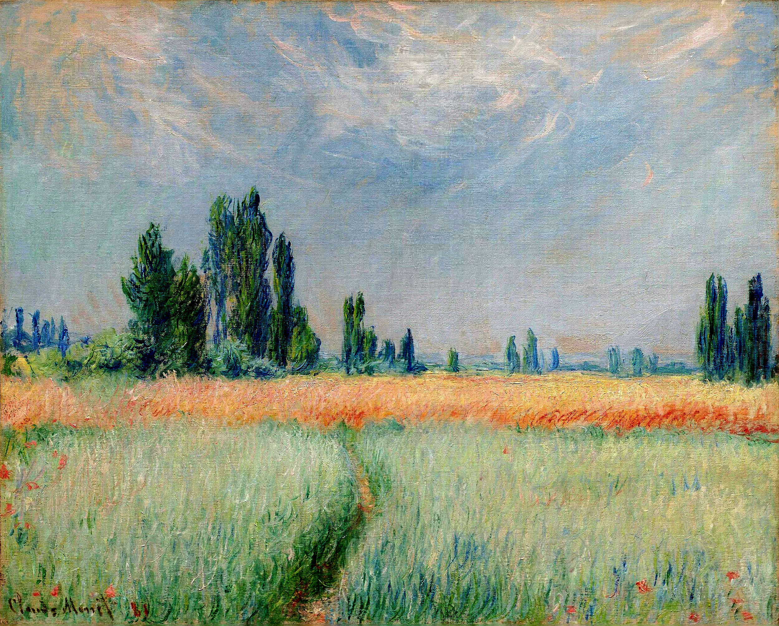 The Wheat Field (1881) - Claude Monet Tablo