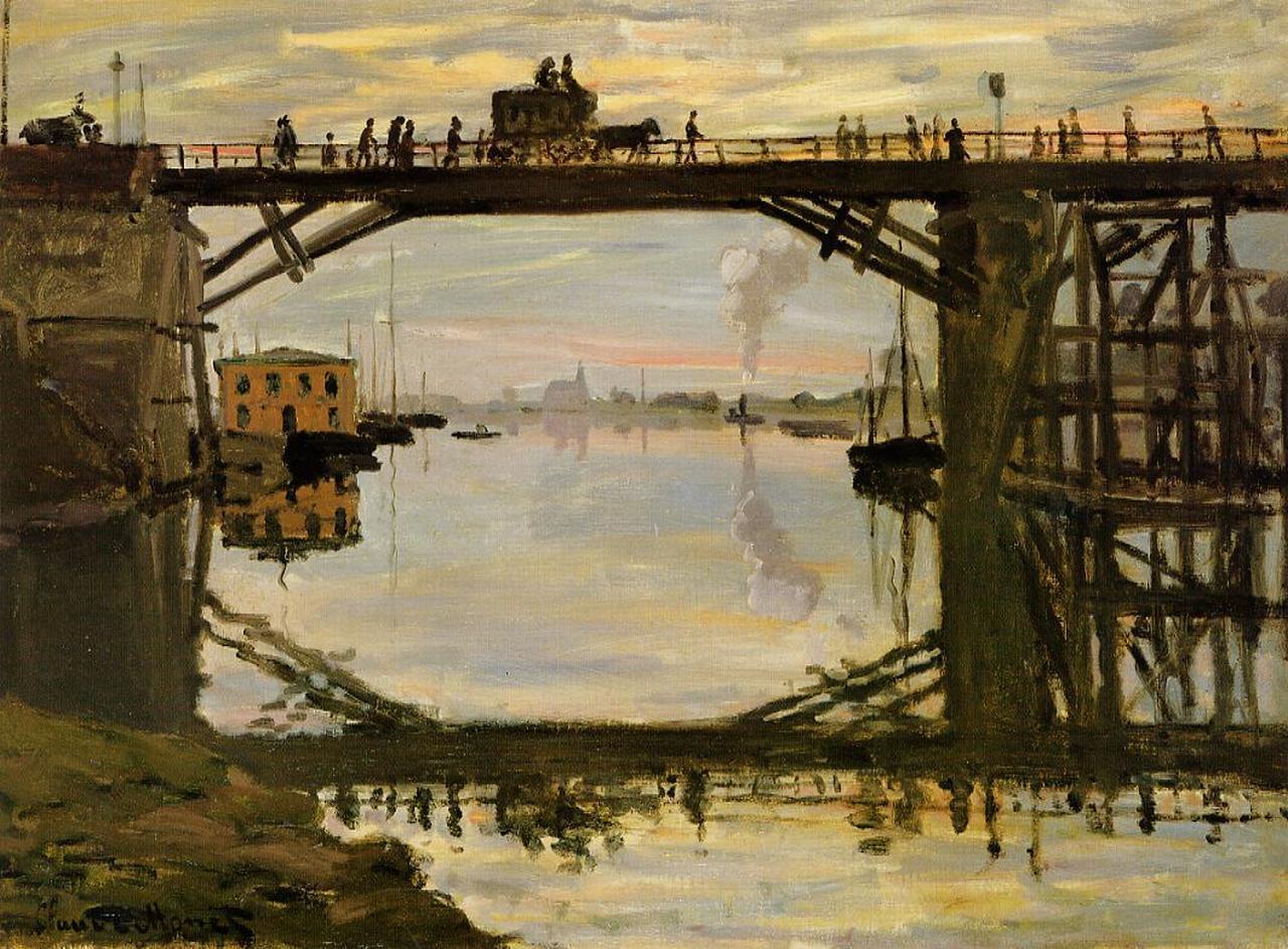 The Wooden Bridge (1872) - Claude Monet Tablo