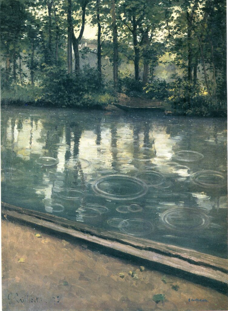 The Yerres, Rain (1875) – Gustave Caillebotte Tablo