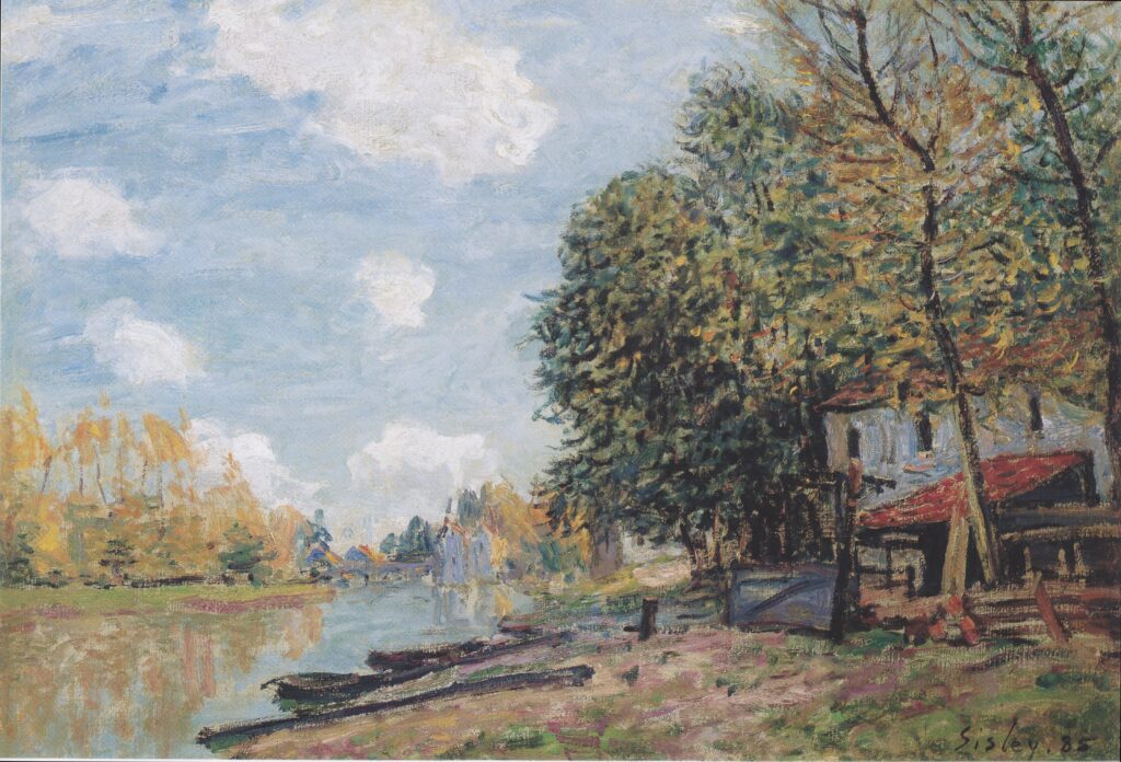 The banks of the Loing Moret (1885) - Alfred Sisley Tablo
