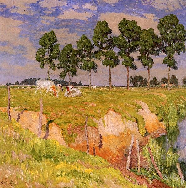 The caving in bank - Emile Claus Tablo