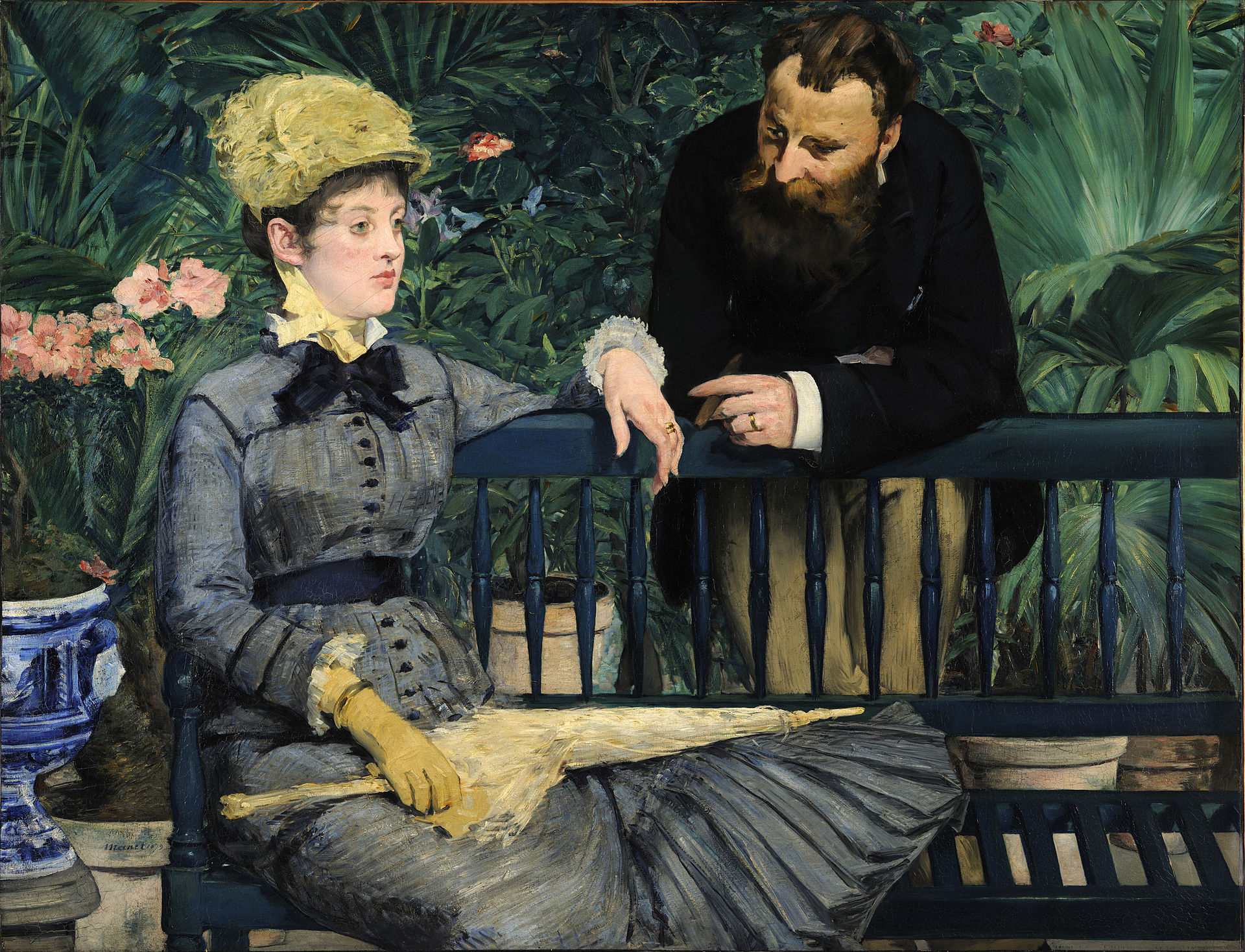 The conservatory (1879) - Edouard Manet Tablo