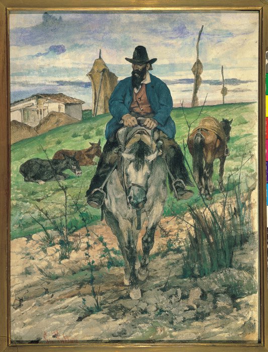 The cowboy (1900) - Giovanni Fattori Tablo