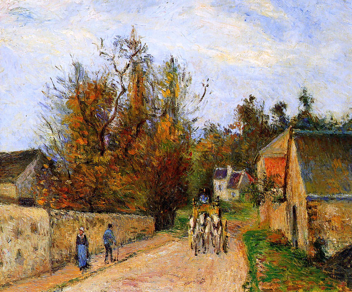 The diligence (1877) - Camille Pissarro Tablo