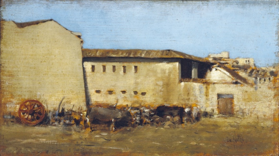 The farm (1864) - Giuseppe De Nittis Tablo
