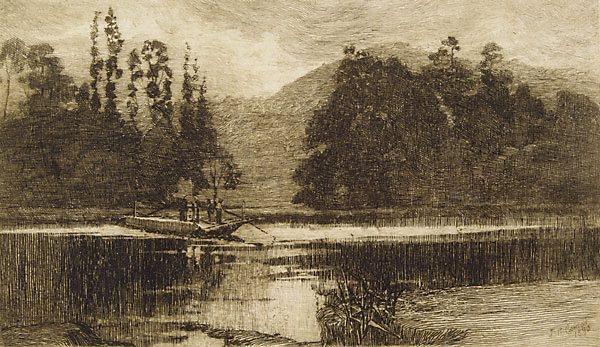 The ferry (1893) - Julian Ashton Tablo