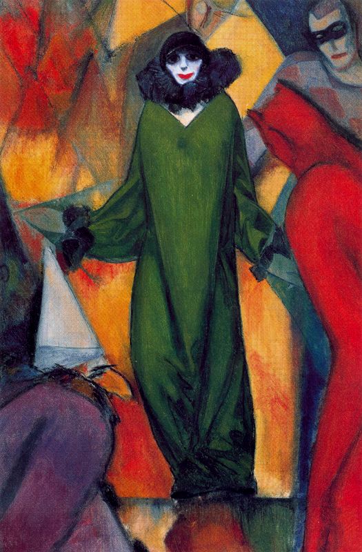 The green dress (1913) - Albert Bloch Tablo