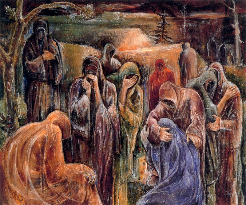The grieving women - Albert Bloch Tablo