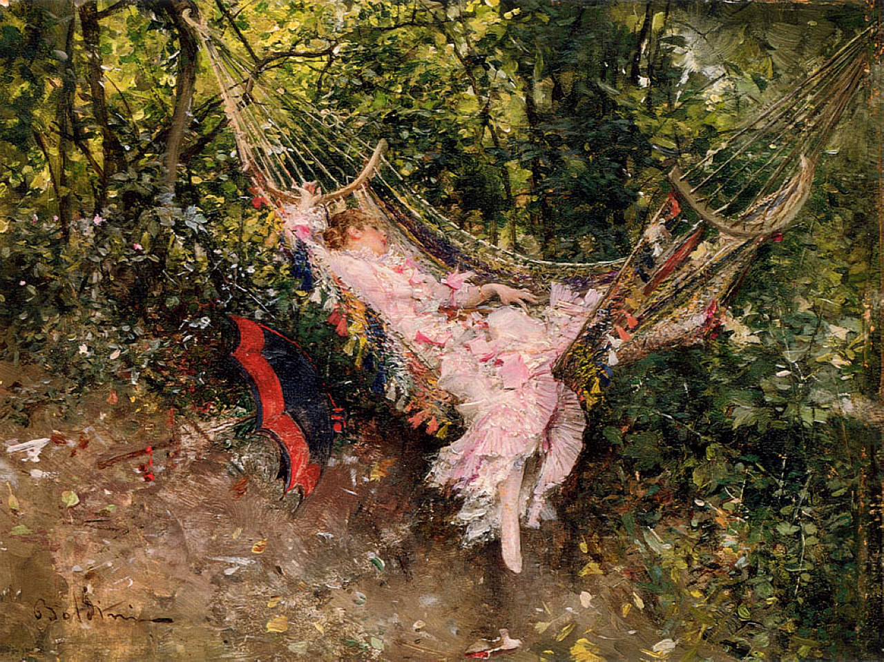 The hammock (1872) - Giovanni Boldini Tablo