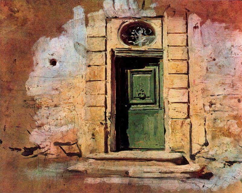 The little green door (1873) - Giovanni Boldini Tablo