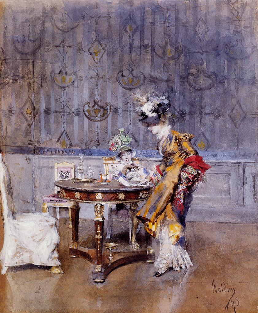 The love letter (1873) - Giovanni Boldini Tablo