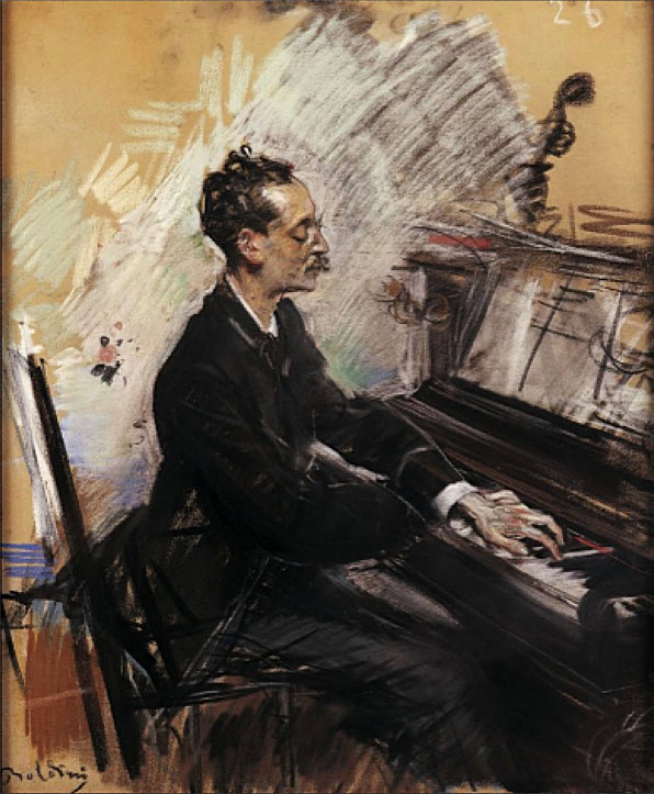 The pianist Alexandre Rey Colaço (1883) - Giovanni Boldini Tablo