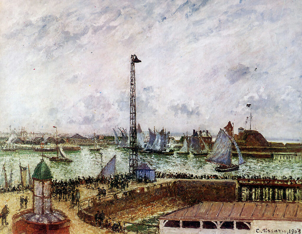 The pilot's jetty, Le Havre (1903) - Camille Pissarro Tablo