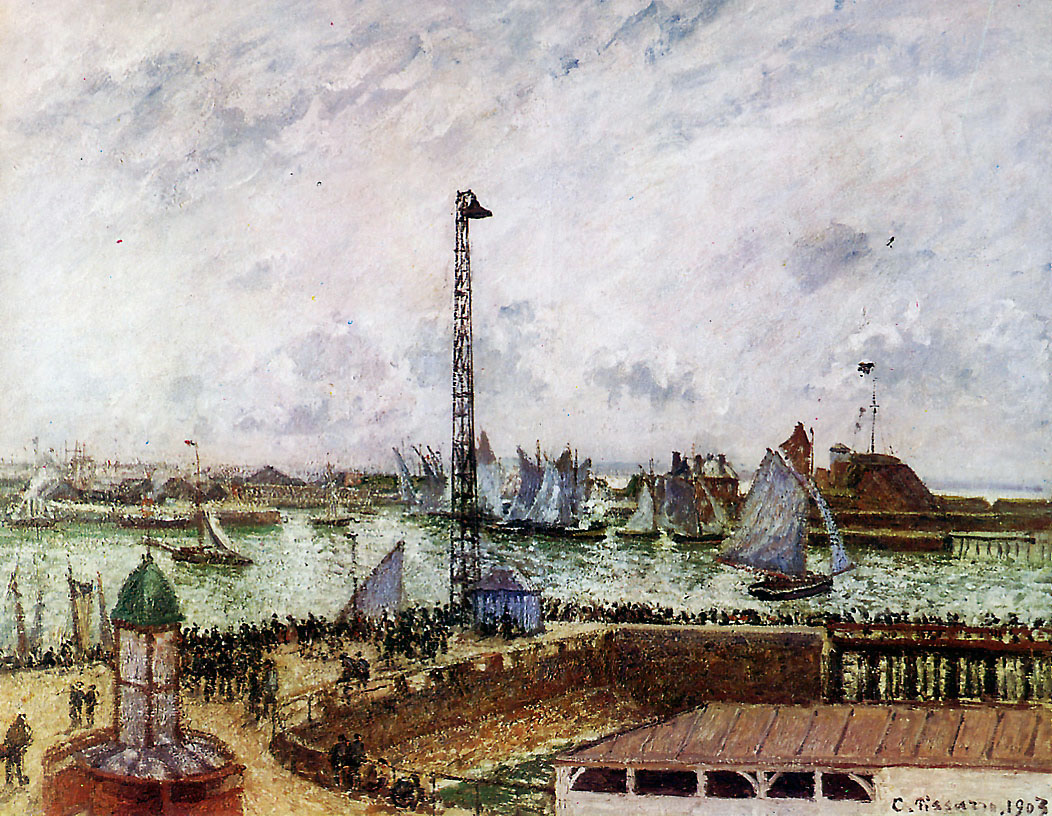 The pilot's jetty, Le Havre (1903) - Camille Pissarro Tablo