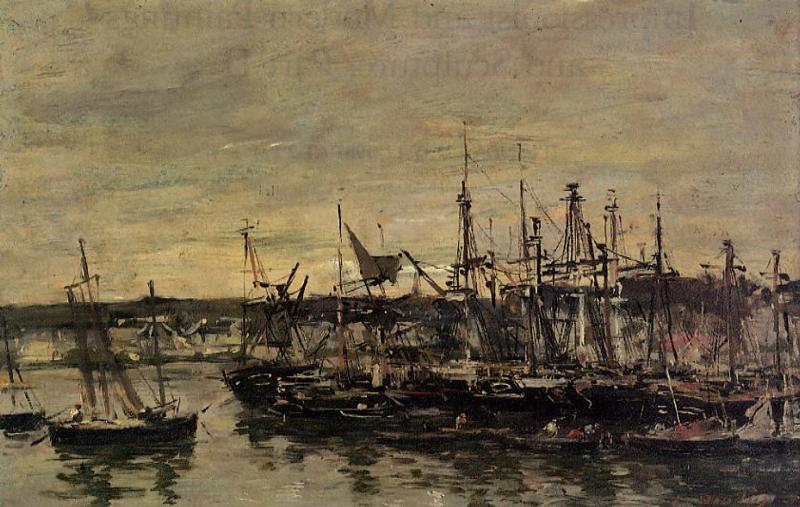 The port Portrieux (1873) - Eugène Boudin Tablo