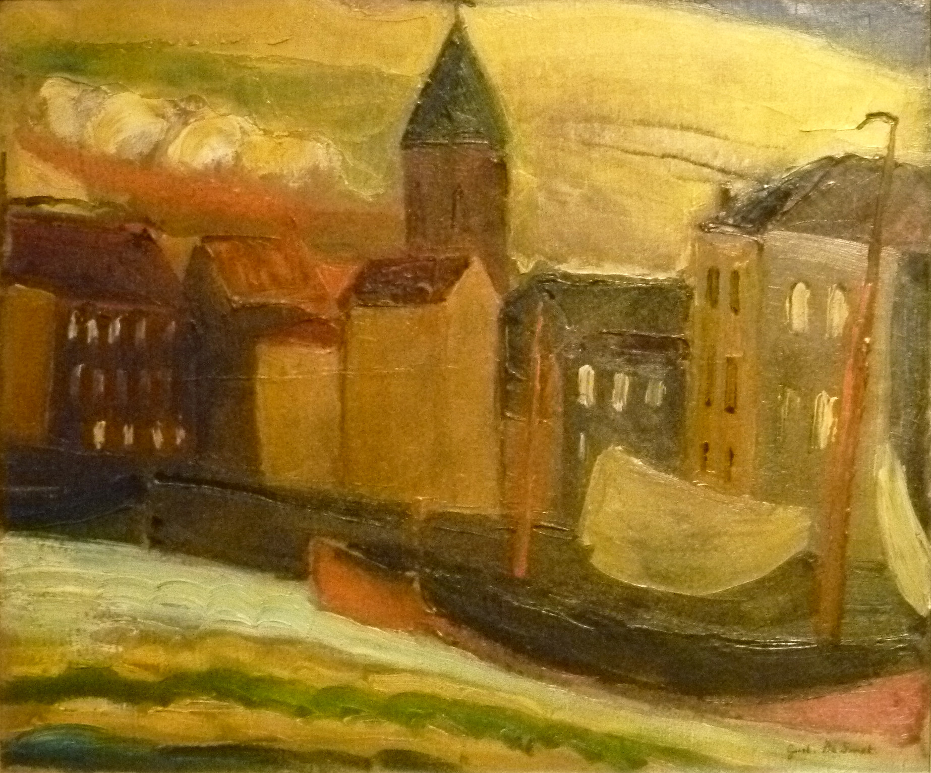 The port of Ostend (1922) - Gustave De Smet Tablo