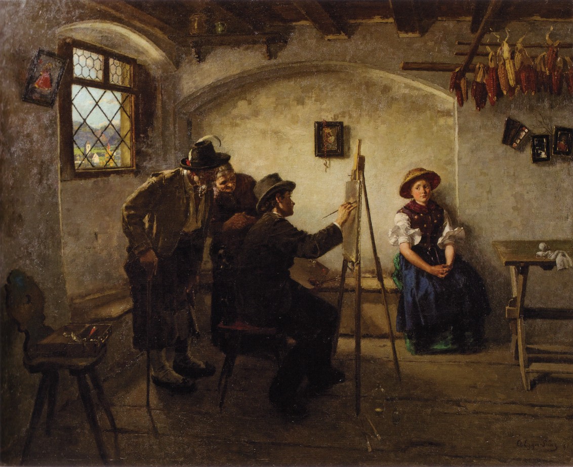 The portrait painter in the country (1891) - Albin Egger-Lienz Tablo
