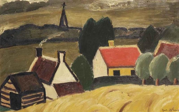 The ripe cornfield (1929) - Gustave De Smet Tablo