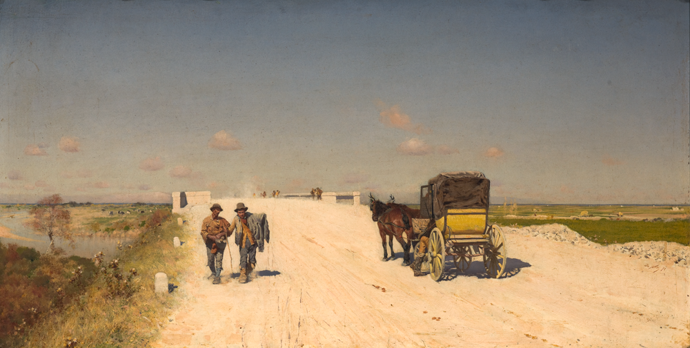 The road from Naples to Brindisi (1872) - Giuseppe De Nittis Tablo