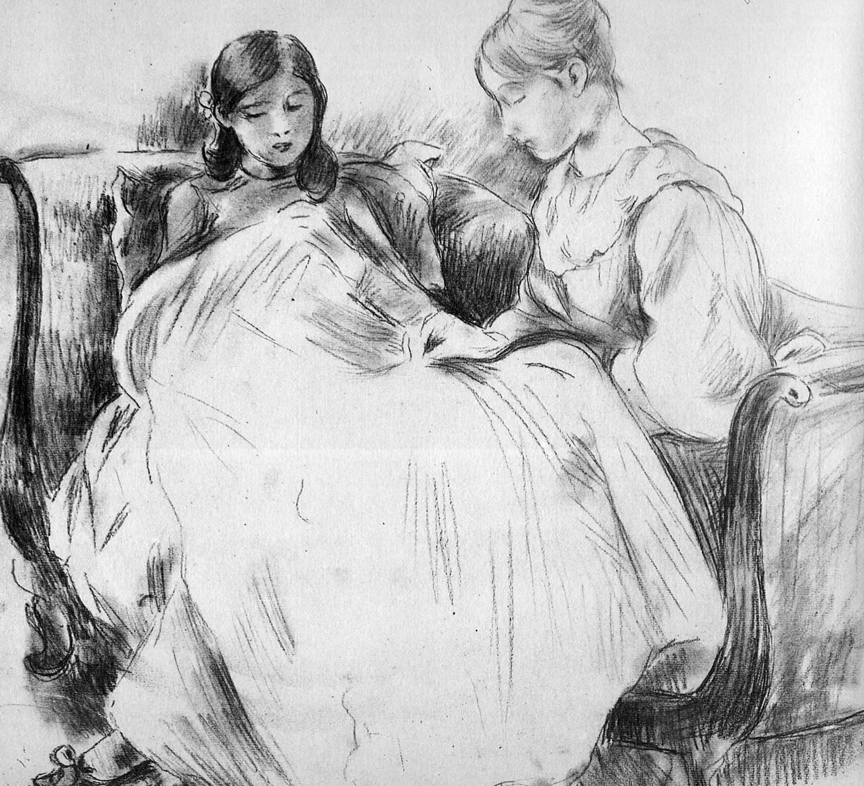 The seamstress Sun - Berthe Morisot Tablo