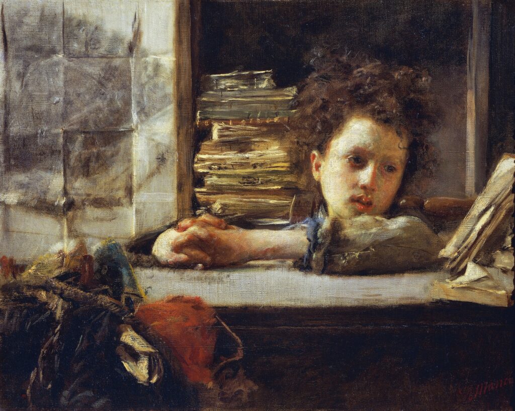 The study (1875) - Antonio Mancini Tablo