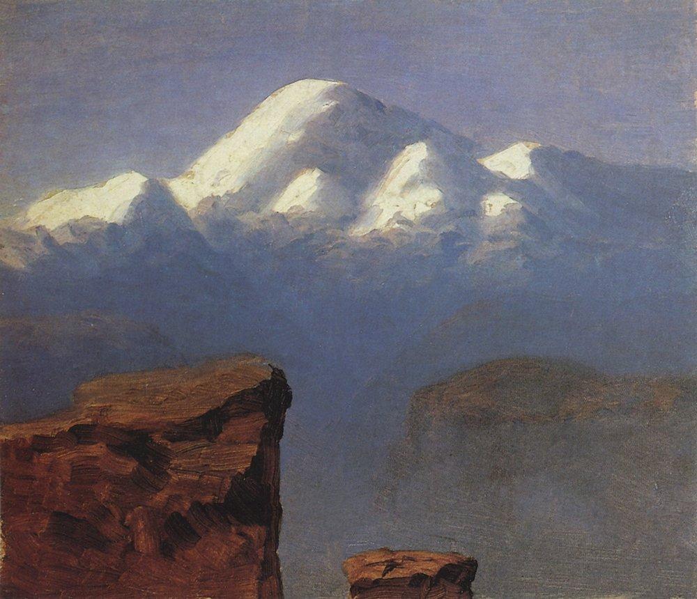 The top of Mount Elbrus in the Sunlight (1908) - Arkhip Kuindzhi Tablo