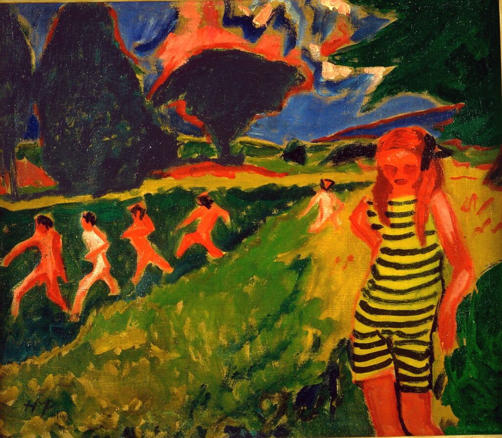 The yellow and black jersey (1909) - Max Pechstein Tablo