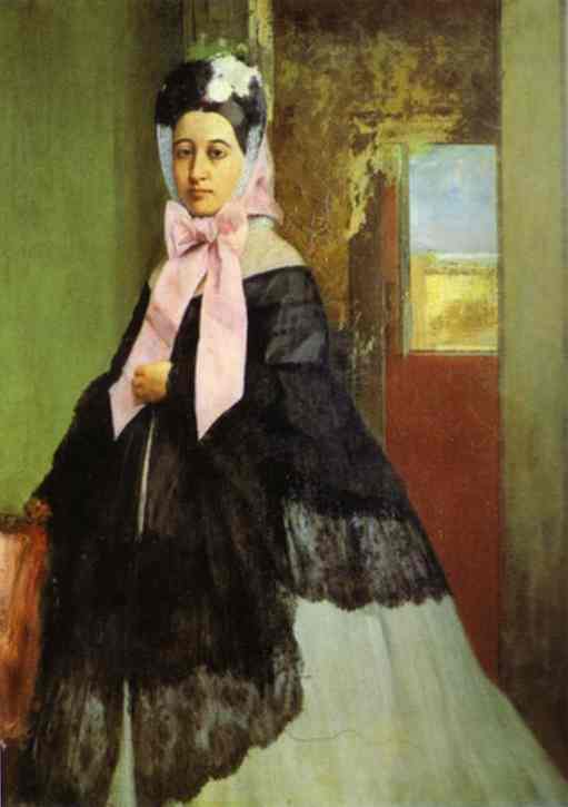Therese de Gas, sister of the artist, later Madame Edmond Morbilli (1863) - Edgar Degas Tablo