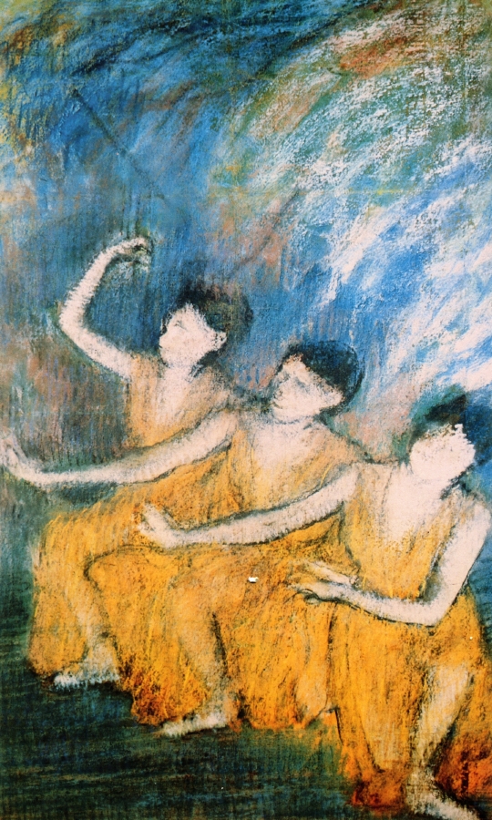 Three Dancers (1898) - Edgar Degas Tablo