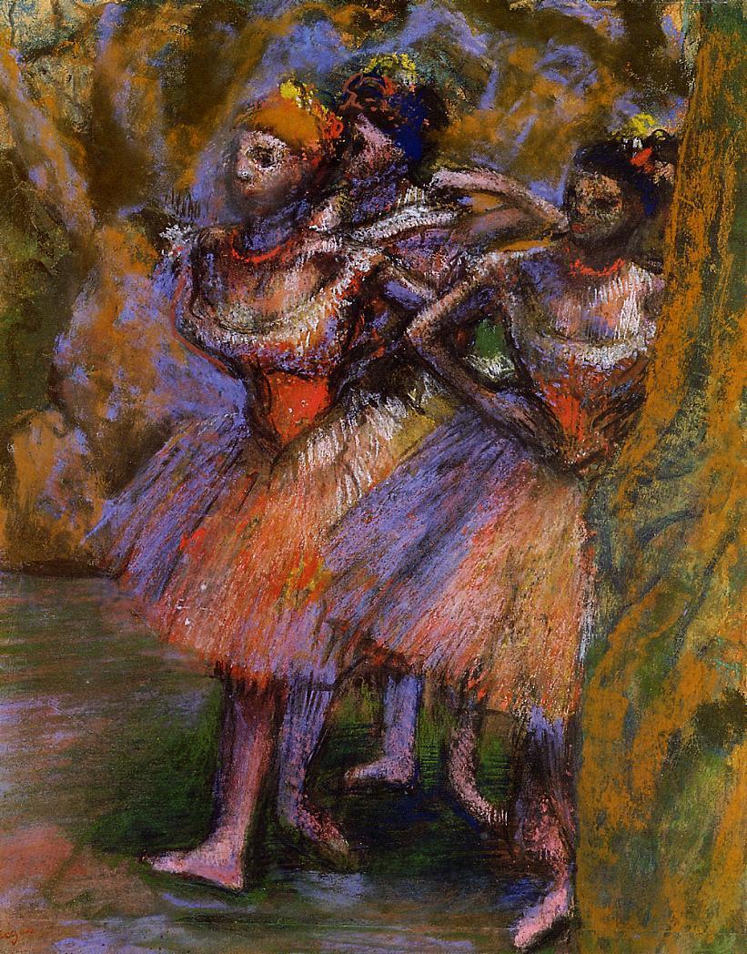 Three Dancers (1904) - Edgar Degas Tablo