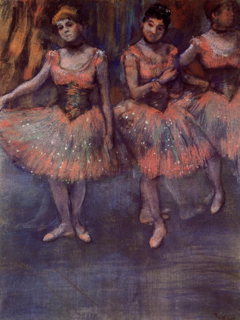 Three Dancers before Exercise (1880) - Edgar Degas Tablo