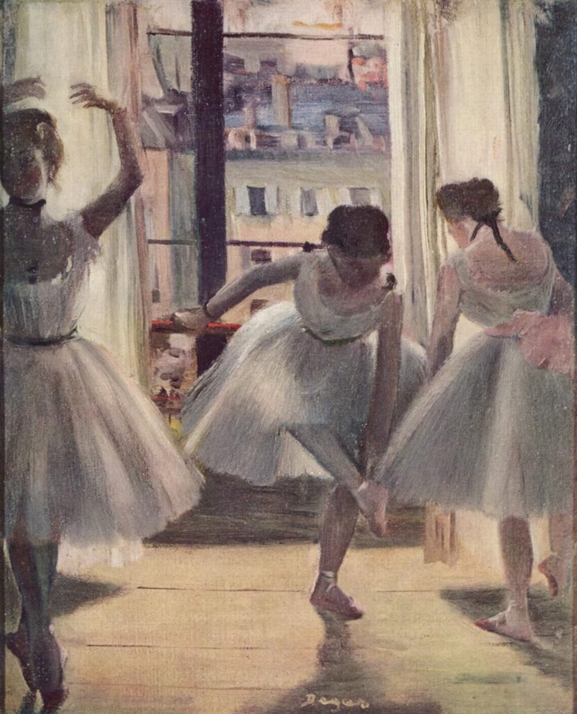 Three Dancers in an Exercise Hall (1880) – Edgar Degas Tablo
