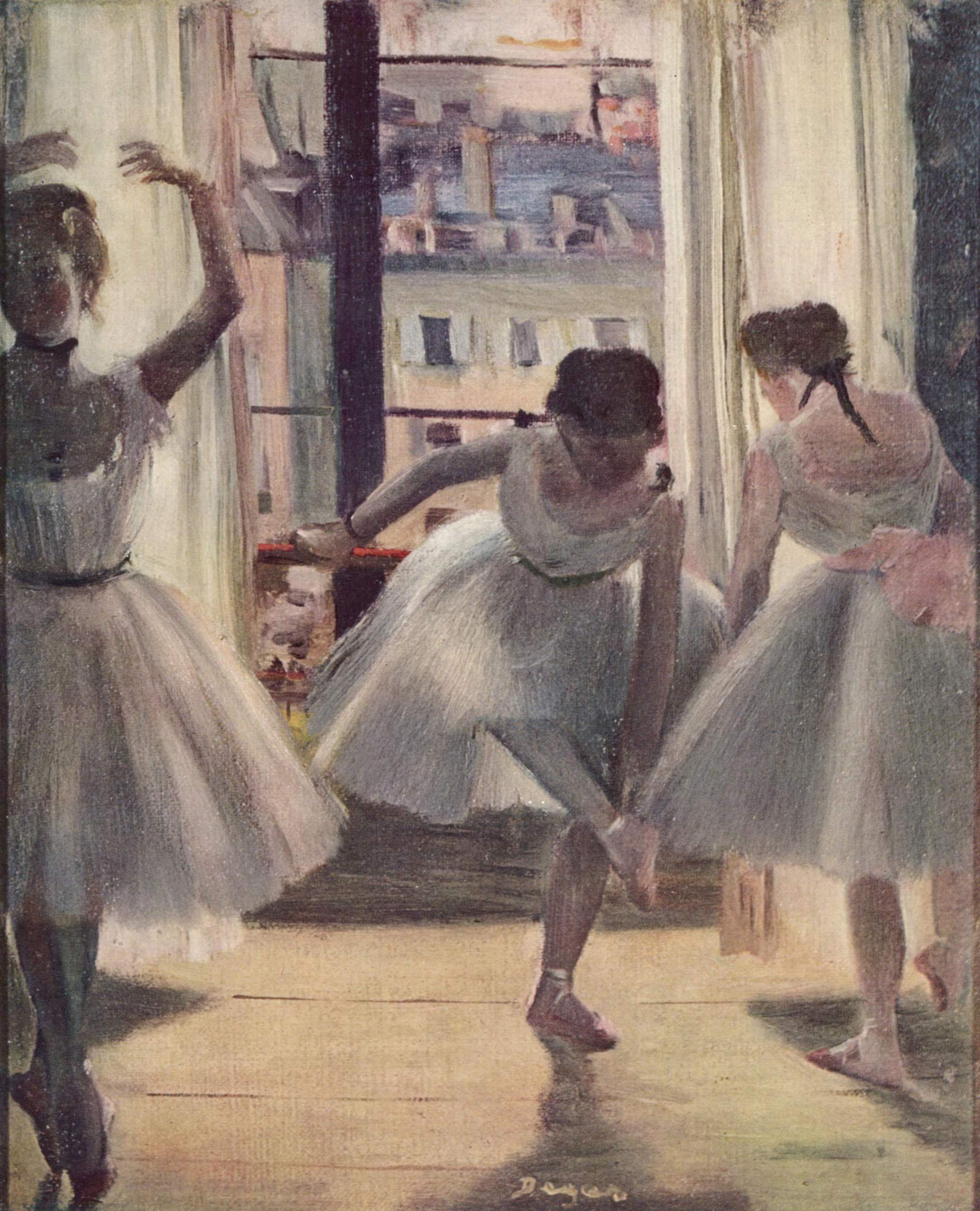Three Dancers in an Exercise Hall (1880) - Edgar Degas Tablo