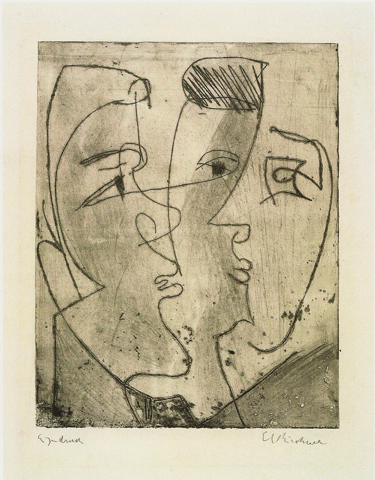 Three Faces (1929) - Ernst Ludwig Kirchner Tablo