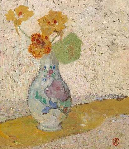 Three Flowers in a Vase - Gustave De Smet Tablo