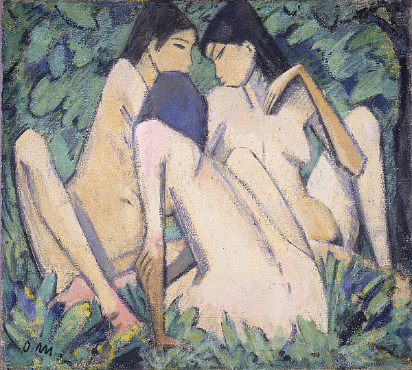 Three Girls in a Wood (1920) - Otto Mueller Tablo