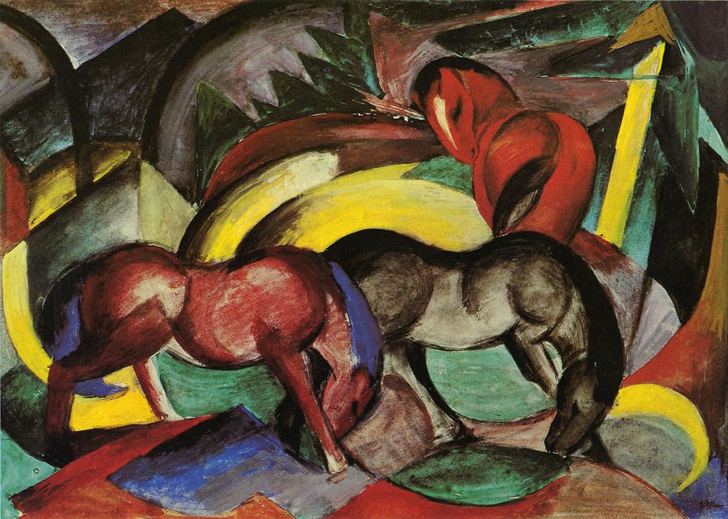 Three Horses (1912) - Franz Marc Tablo