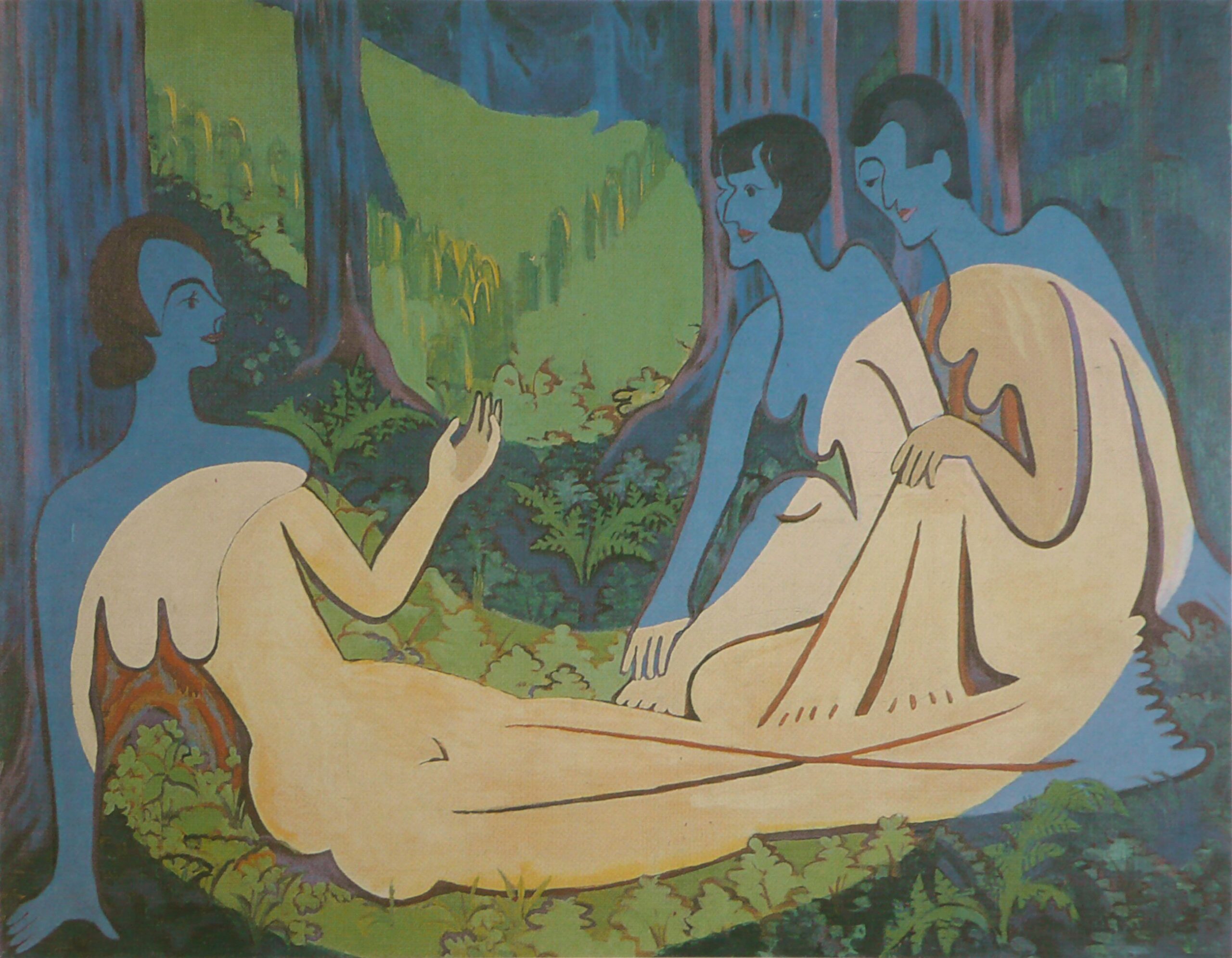 Three Naked in the Forest (1934) - Ernst Ludwig Kirchner Tablo
