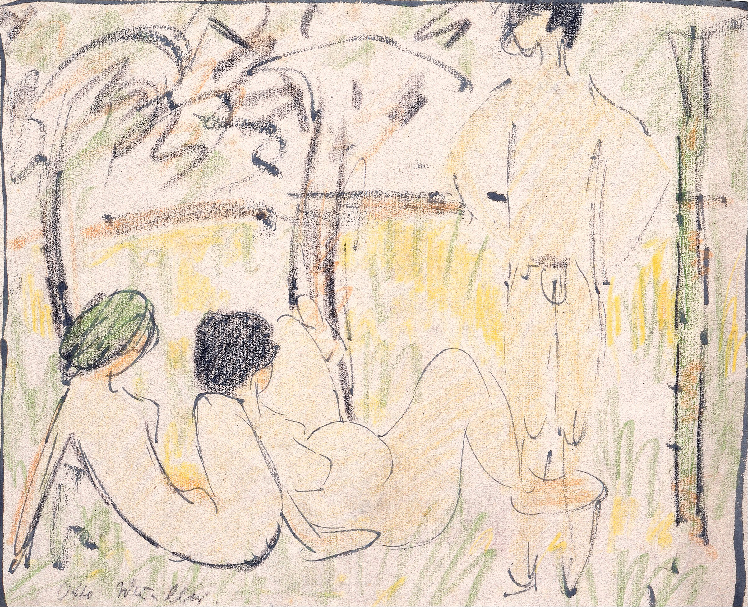 Three Nudes (1910) - Otto Mueller Tablo
