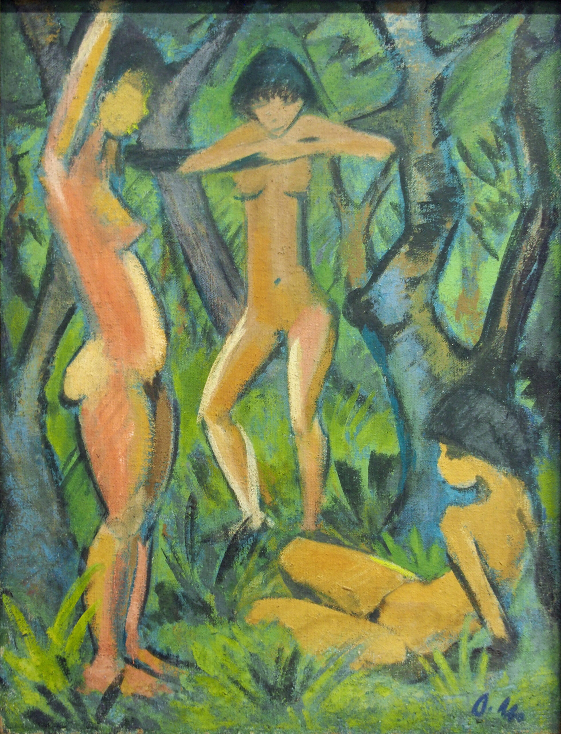 Three Nudes in the Forest (1911) - Otto Mueller Tablo