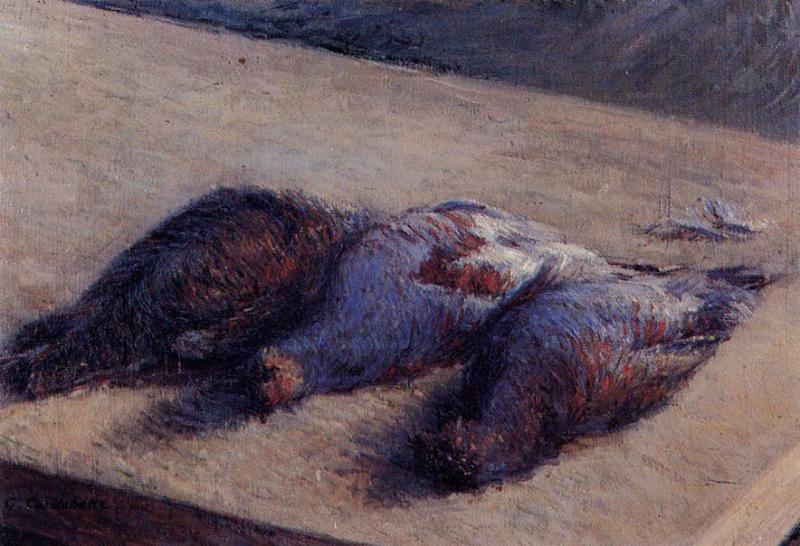 Three Partridges on a Table (1880) - Gustave Caillebotte Tablo