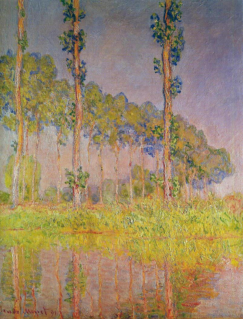 Three Trees in Spring (1891) - Claude Monet Tablo