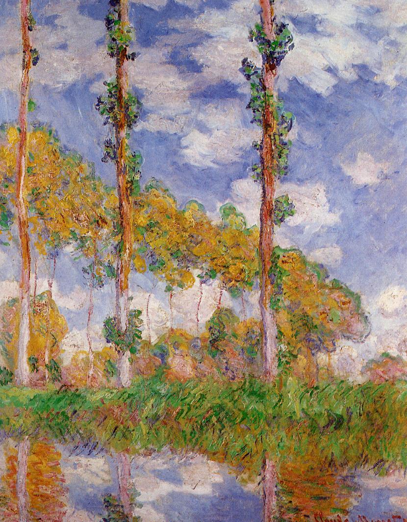 Three Trees in Summer (1891) - Claude Monet Tablo
