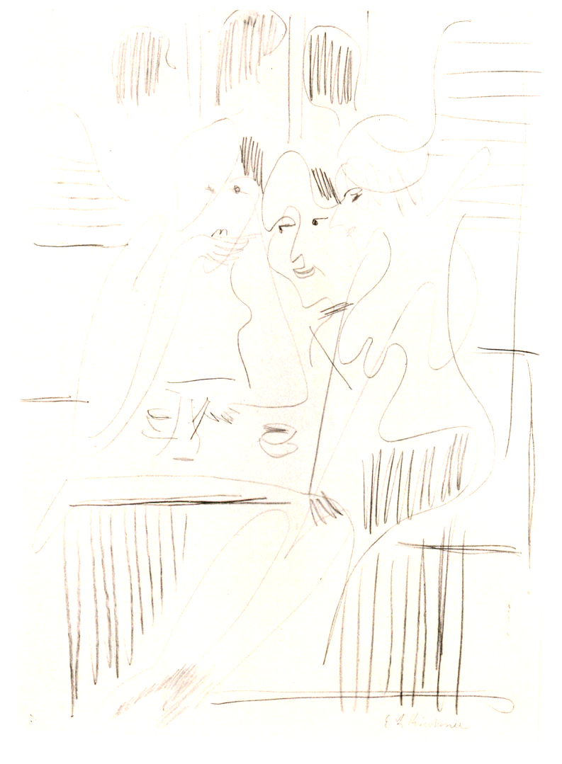Three Women in a Cafe (1929) - Ernst Ludwig Kirchner Tablo
