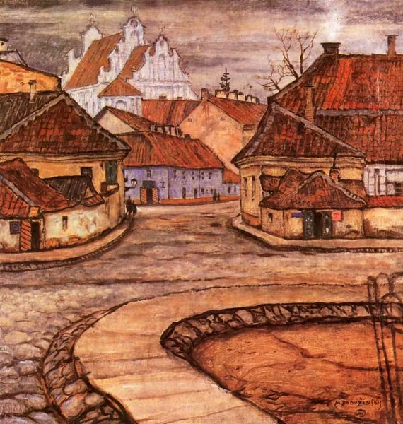 Tilto street in old Vilno (1906) - Mstislav Dobuzhinsky Tablo
