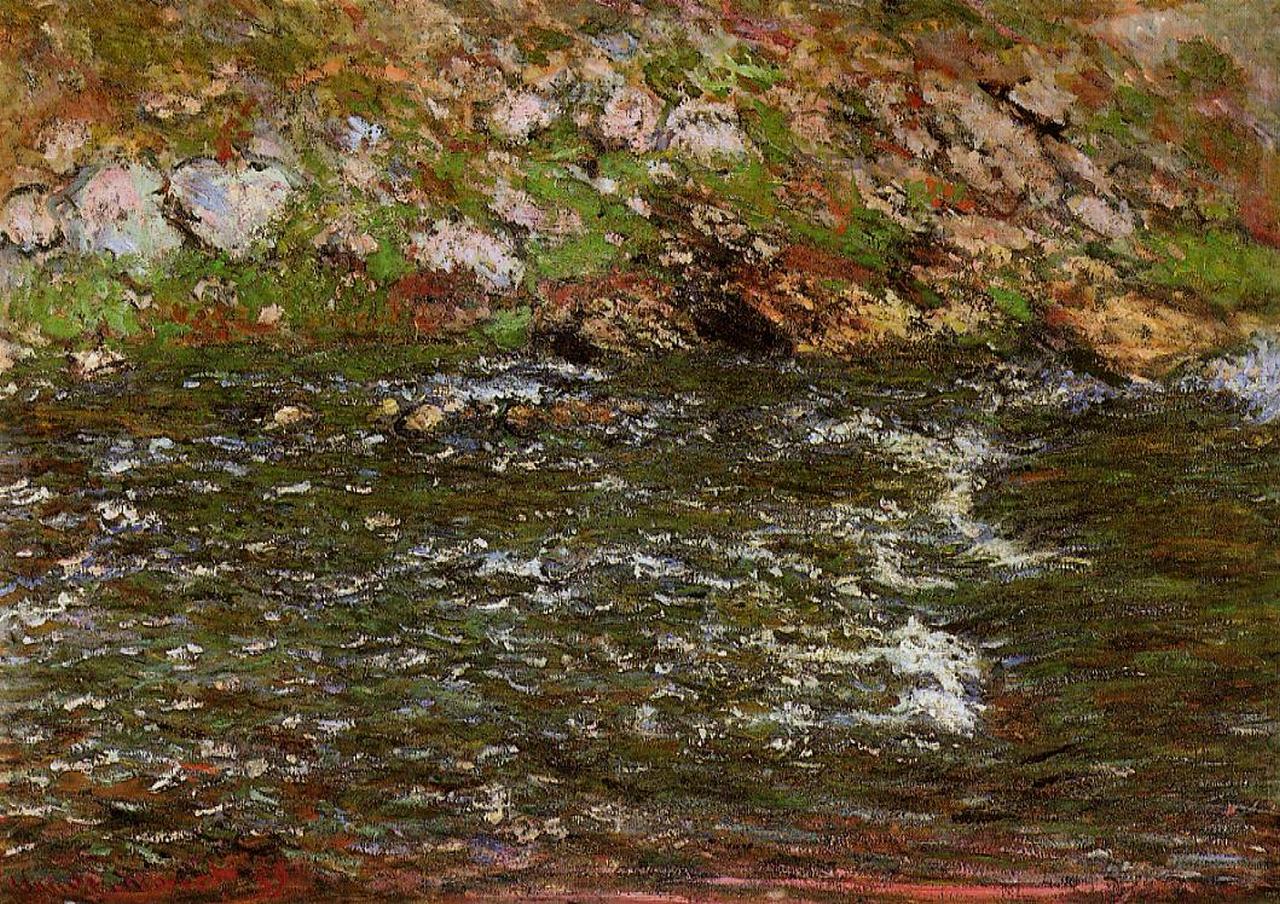 Torrent of the Petite Creuse at Fresselines (1889) - Claude Monet Tablo
